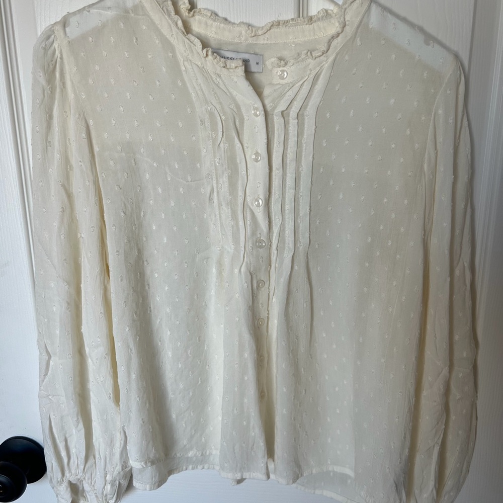 Lucky Brand Cream Button-Up Blouse